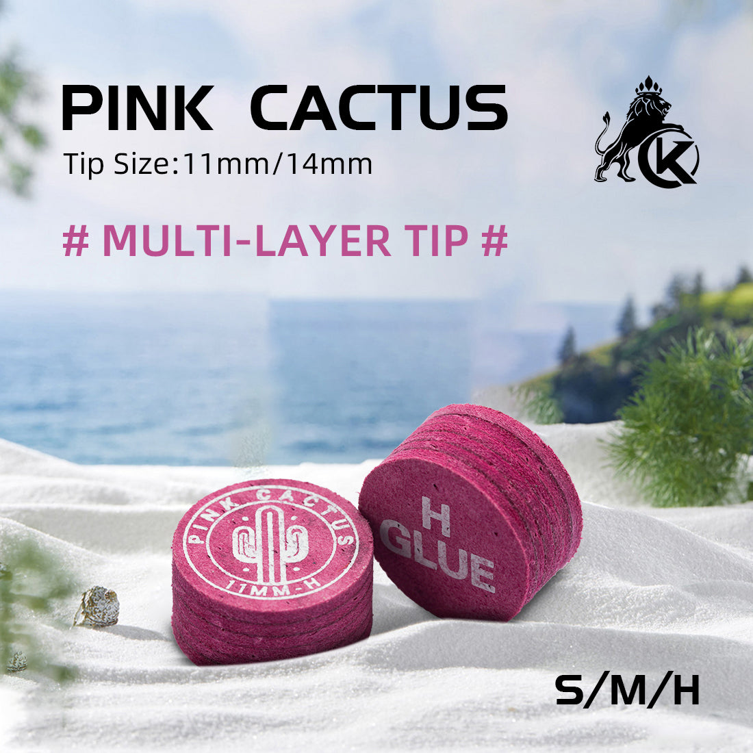Rosa Kaktus spitze 11mm/ 14mm