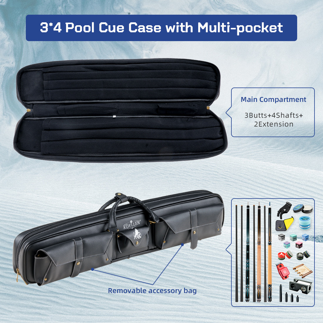 PU soft Case - 3 Butts x 4 Shafts