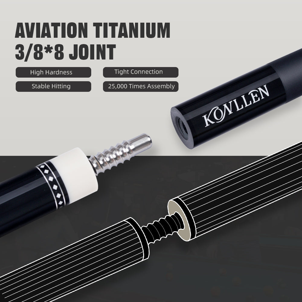 Konllen Spectra Series – Midnight Black / Granny Smith Pool Cue – AK-03F