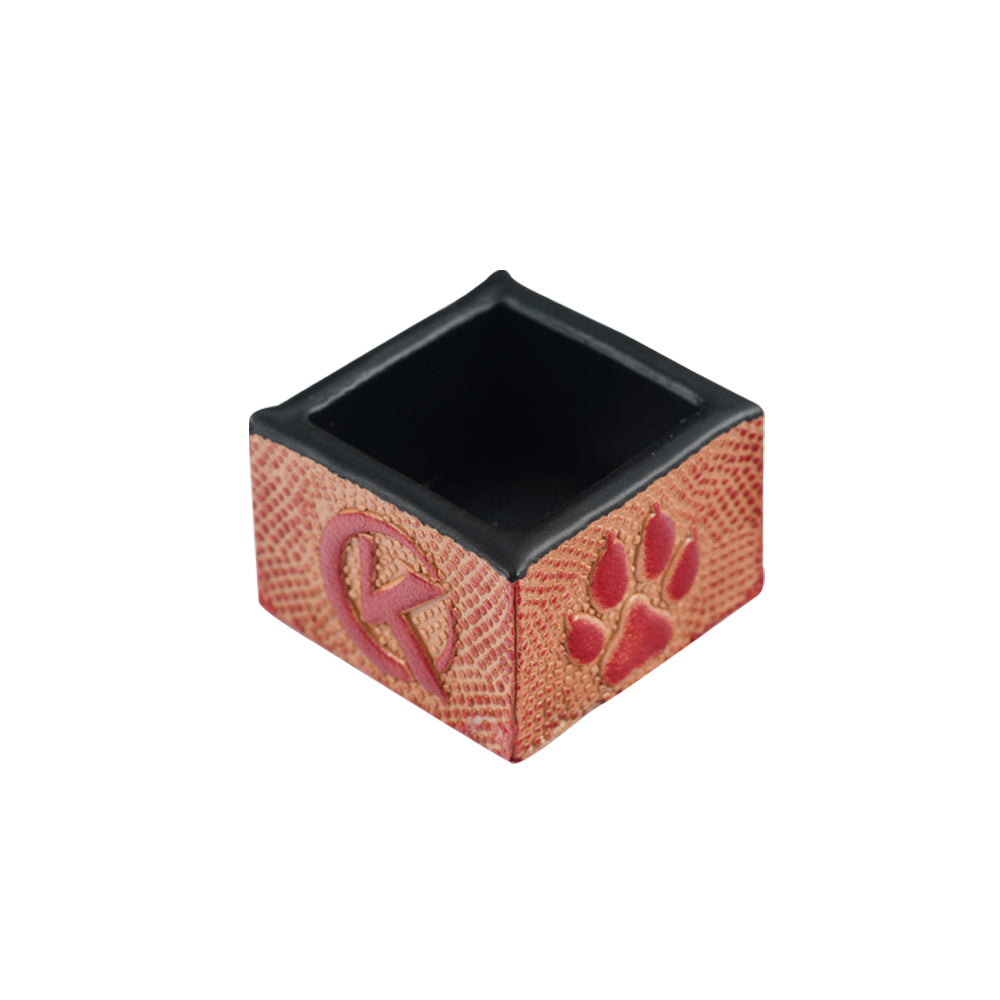 Single Square Vegetable Tanned Leather Chalk Box