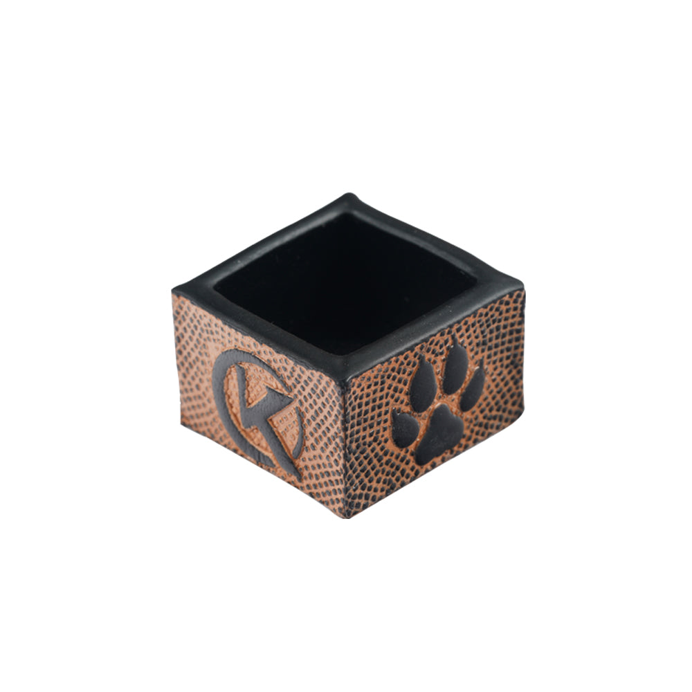 Single Square Vegetable Tanned Leather Chalk Box