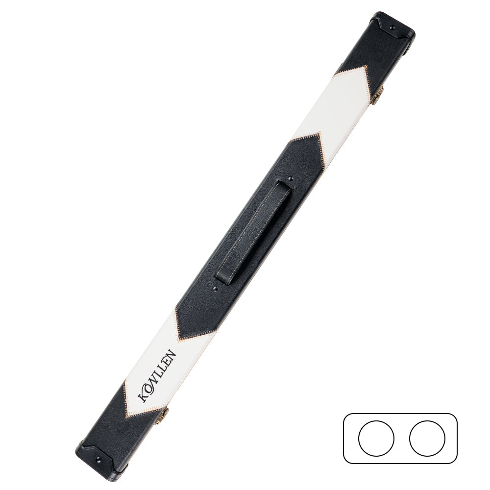 Konllen PU Black White Hard Wooden Box - 1 Butt x 1 Shaft