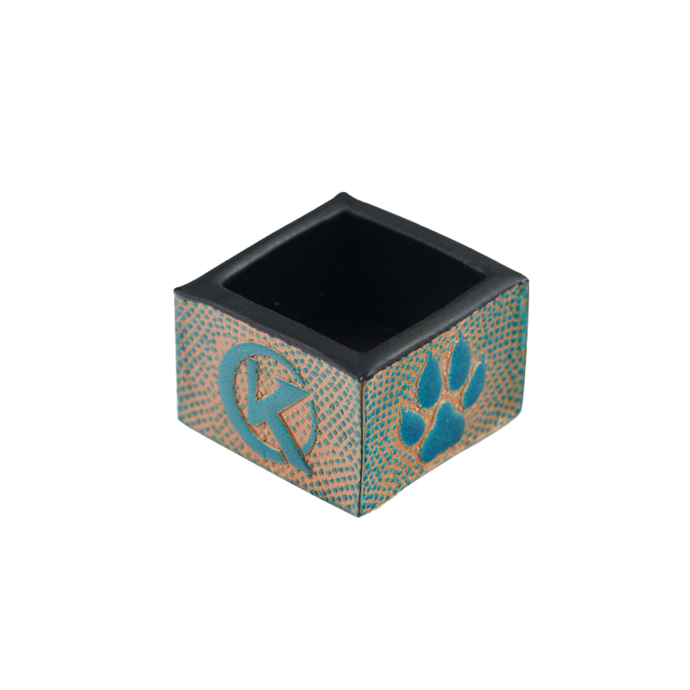 Single Square Vegetable Tanned Leather Chalk Box