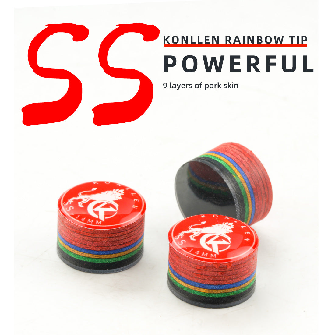 KONLLEN 9 Layers Rainbow Tip With Clear