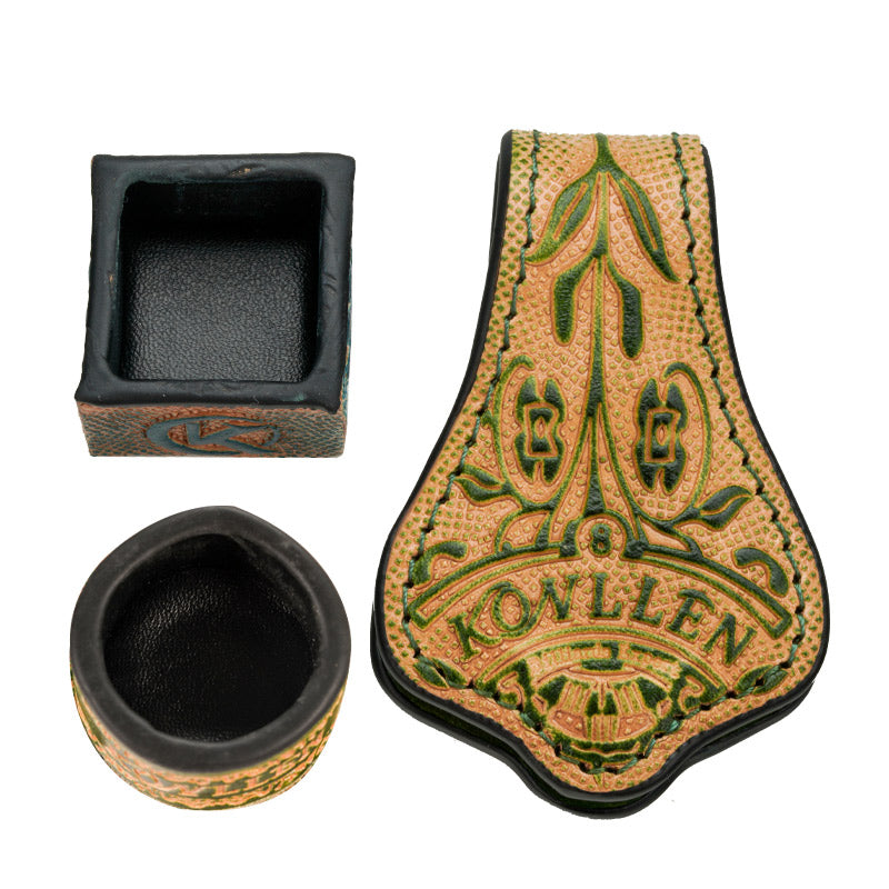 Hộp đựng phấn bằng da (hình vuông tròn)