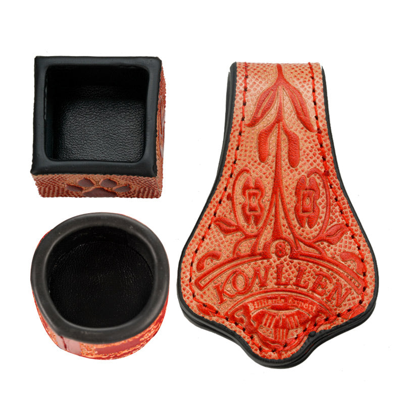Hộp đựng phấn bằng da (hình vuông tròn)