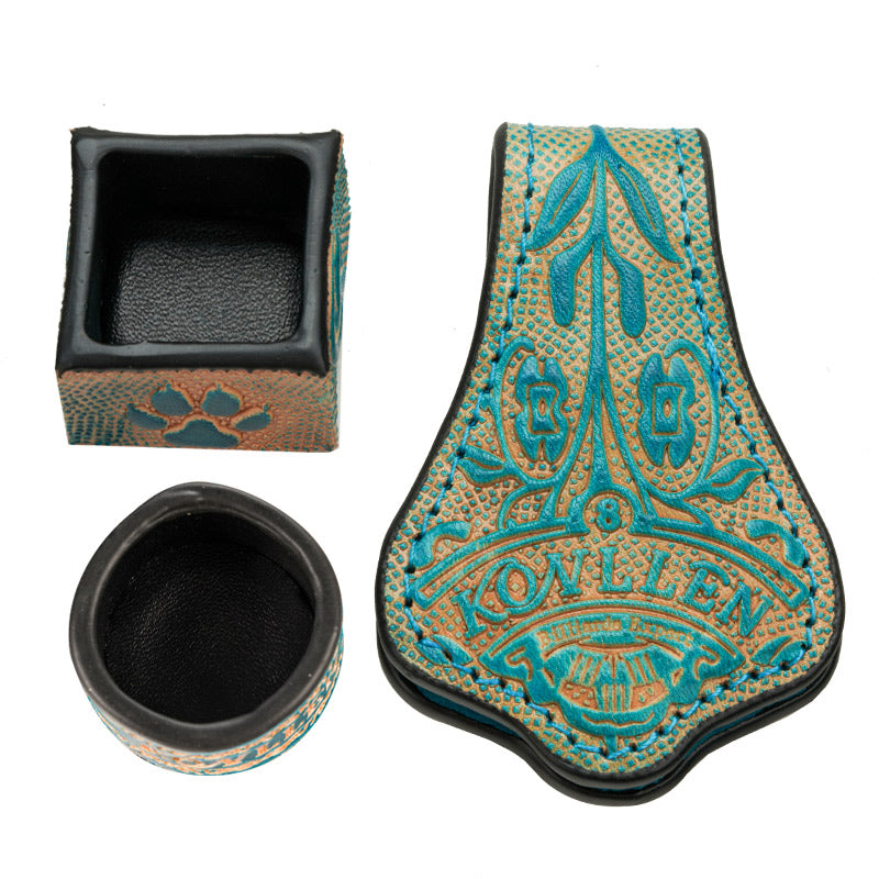 Hộp đựng phấn bằng da (hình vuông tròn)