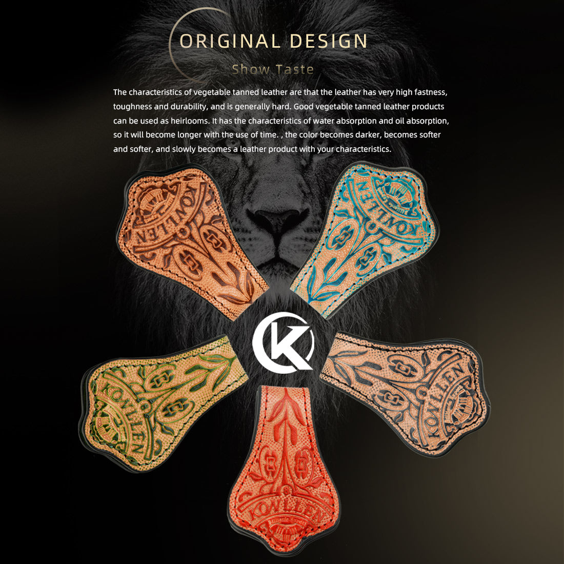 Single Round Vegetable Tanned Leather Chalk Box