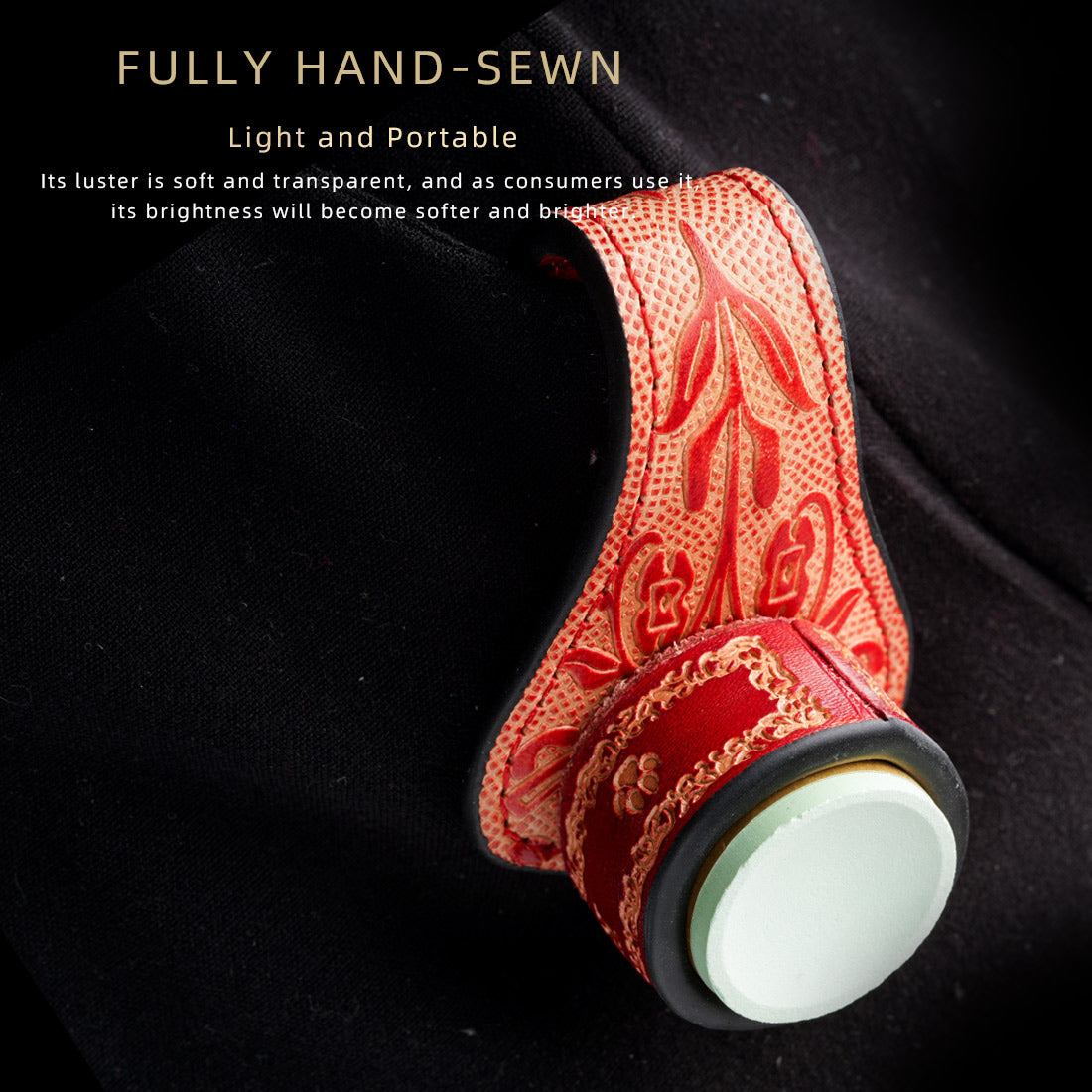 Single Round Vegetable Tanned Leather Chalk Box