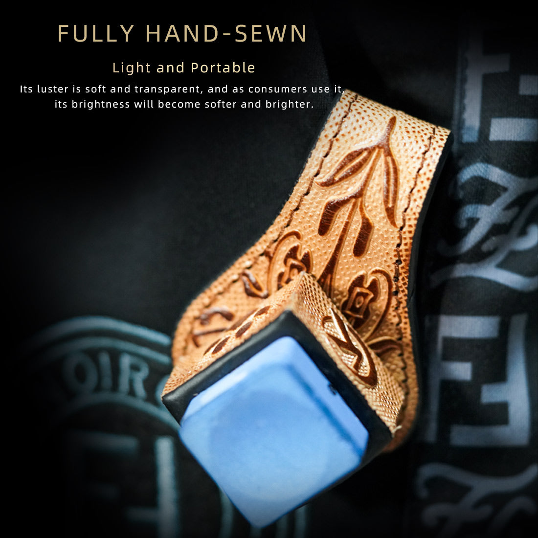 Single Square Vegetable Tanned Leather Chalk Box