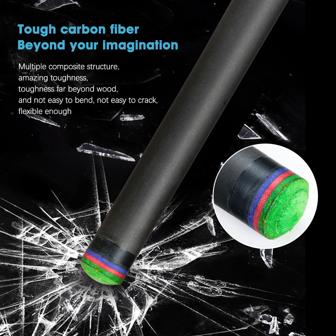 Konllen Carbon Fiber Shaft for Radial Joint with 12.75mm Green Tip