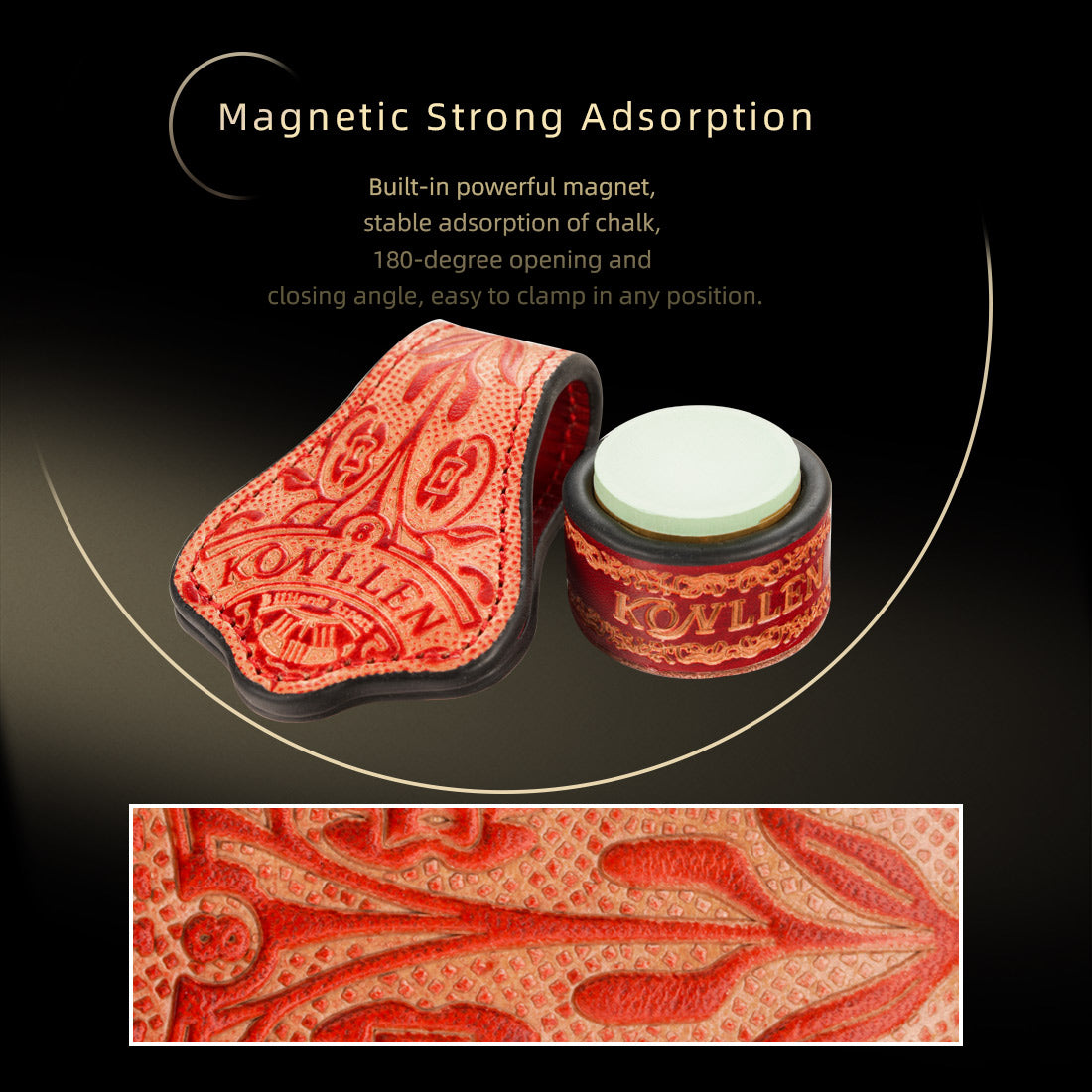 Single Round Vegetable Tanned Leather Chalk Box