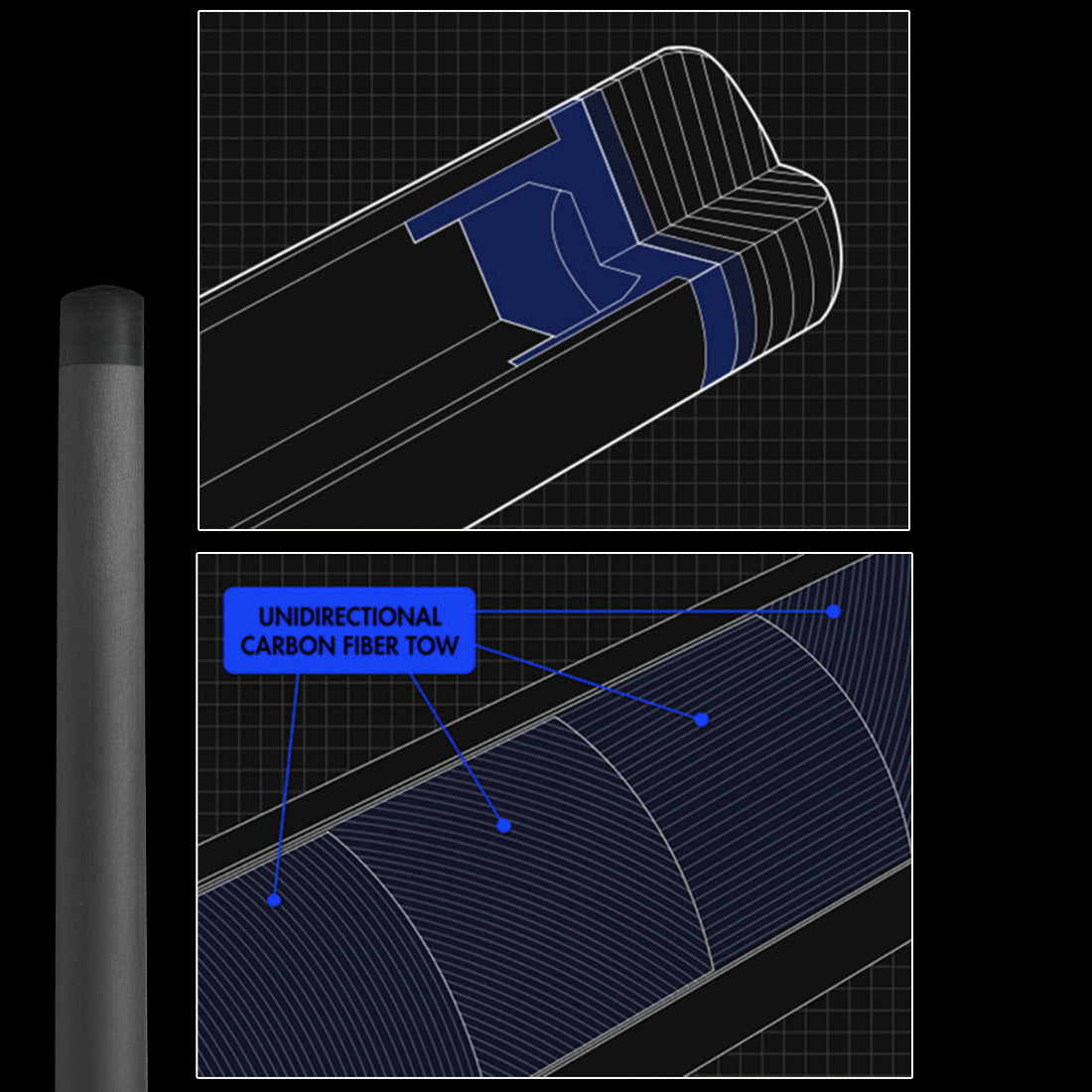 Single Pool Shaft - Radial Pin - 10.75mm/12.75mm