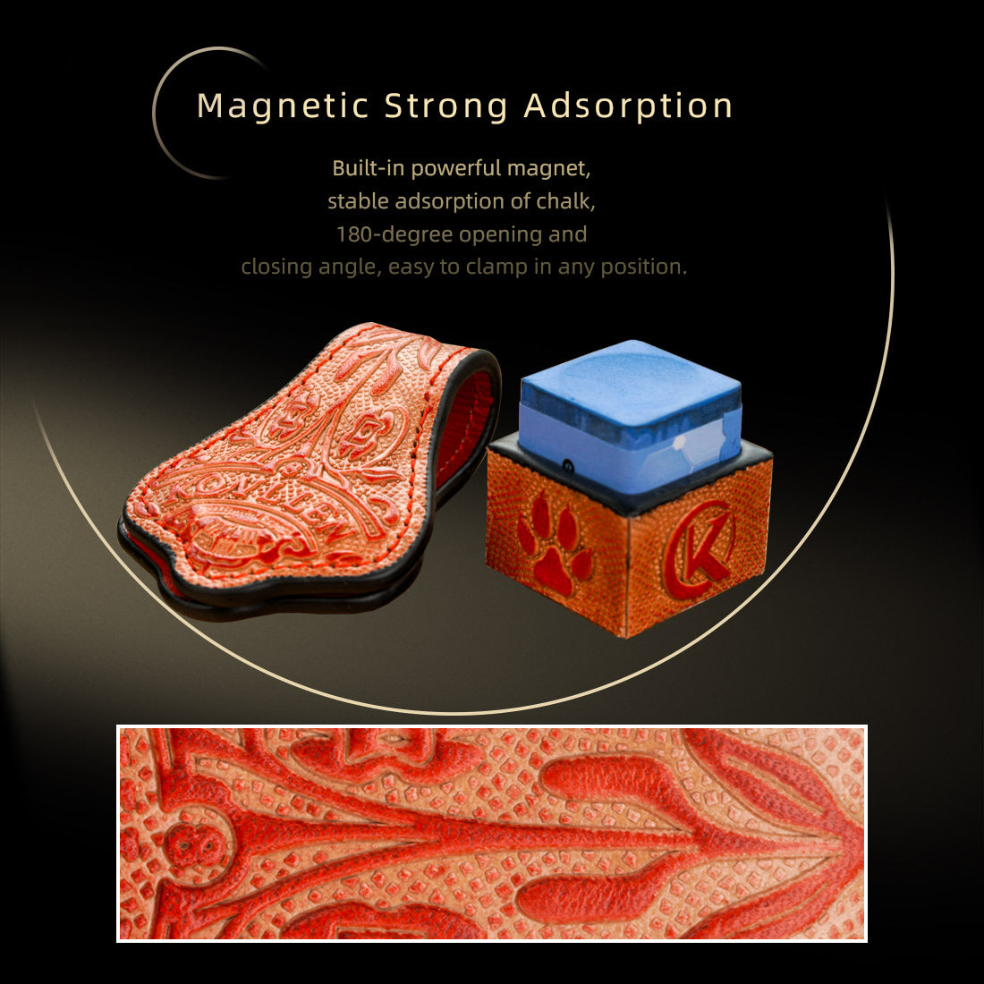 Single Square Vegetable Tanned Leather Chalk Box