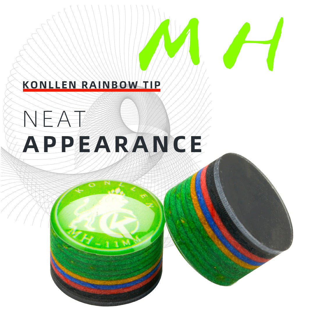 KONLLEN 9 Layers Rainbow Tip With Clear