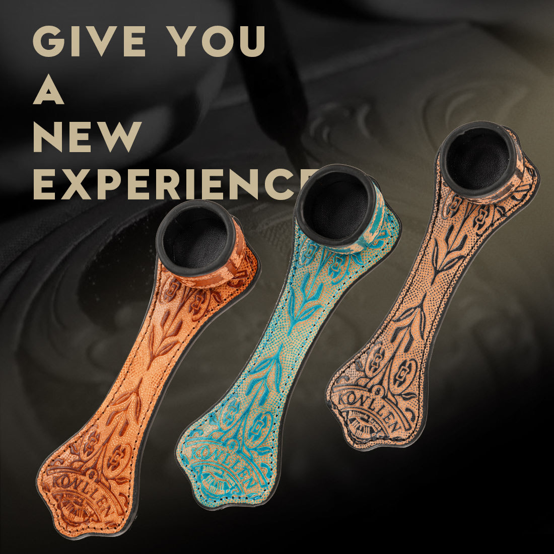 Single Round Vegetable Tanned Leather Chalk Box