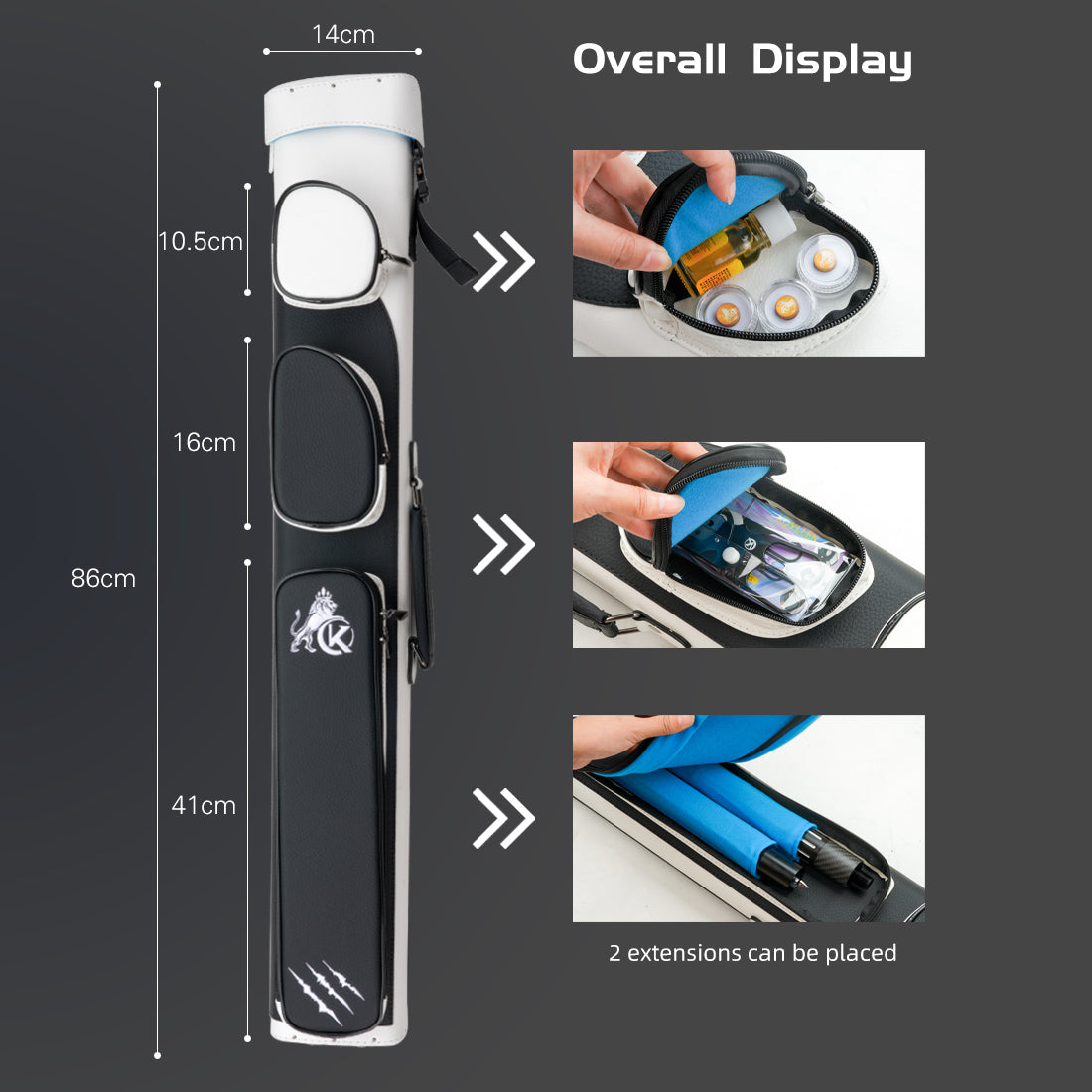 Konllen Cowhide Hard Case - 2 Butts x 4 Shafts
