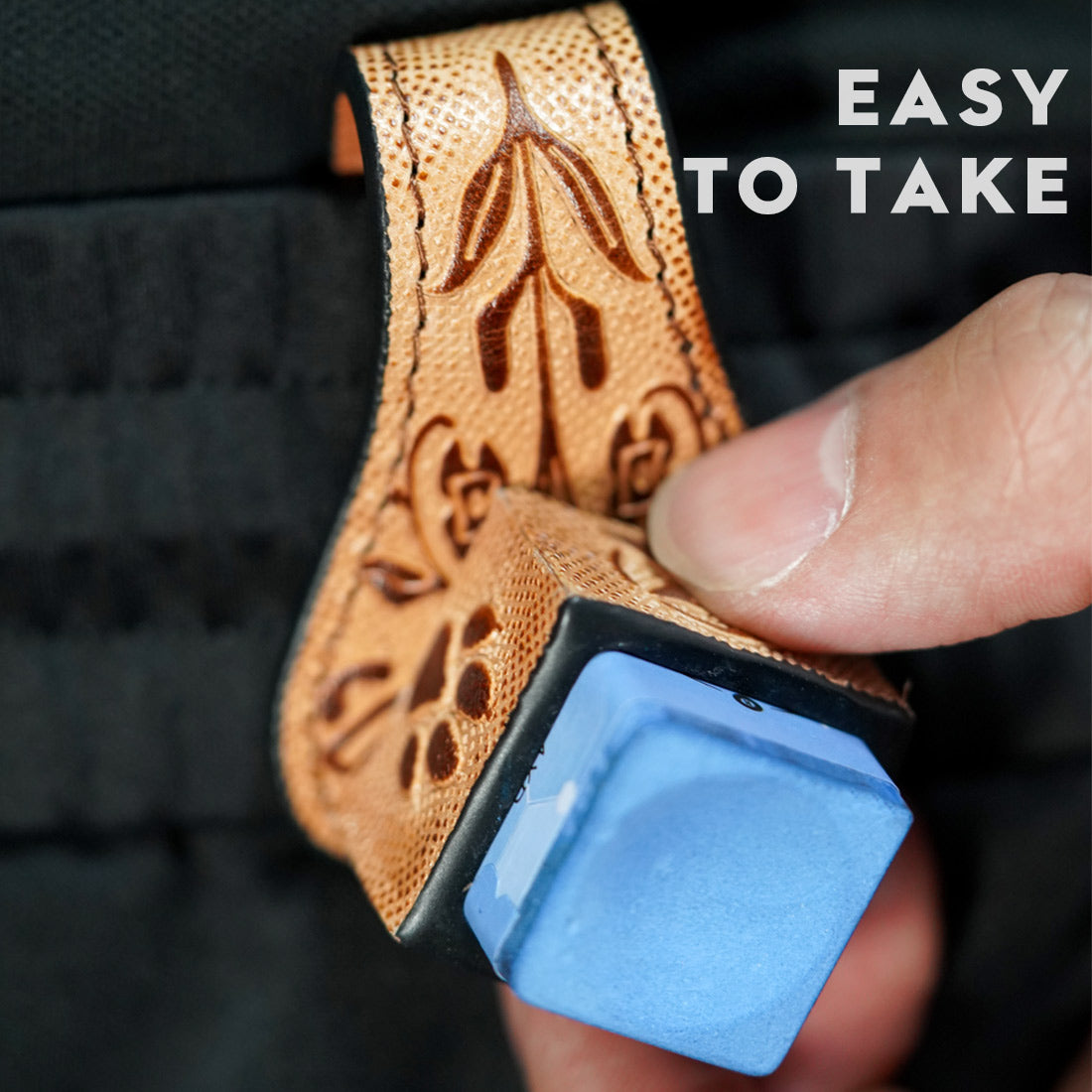 Single Square Vegetable Tanned Leather Chalk Box