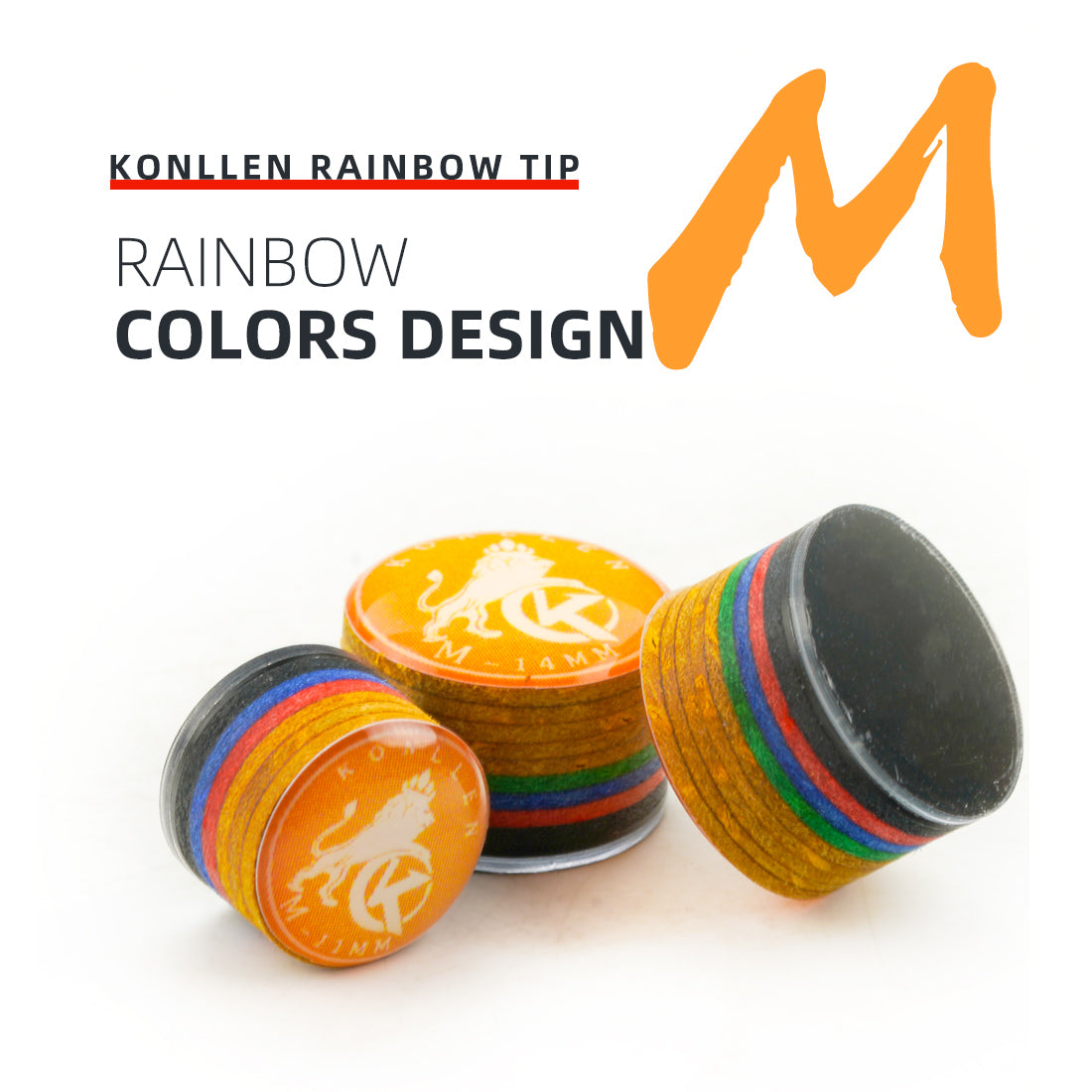 KONLLEN 9 Layers Rainbow Tip With Clear