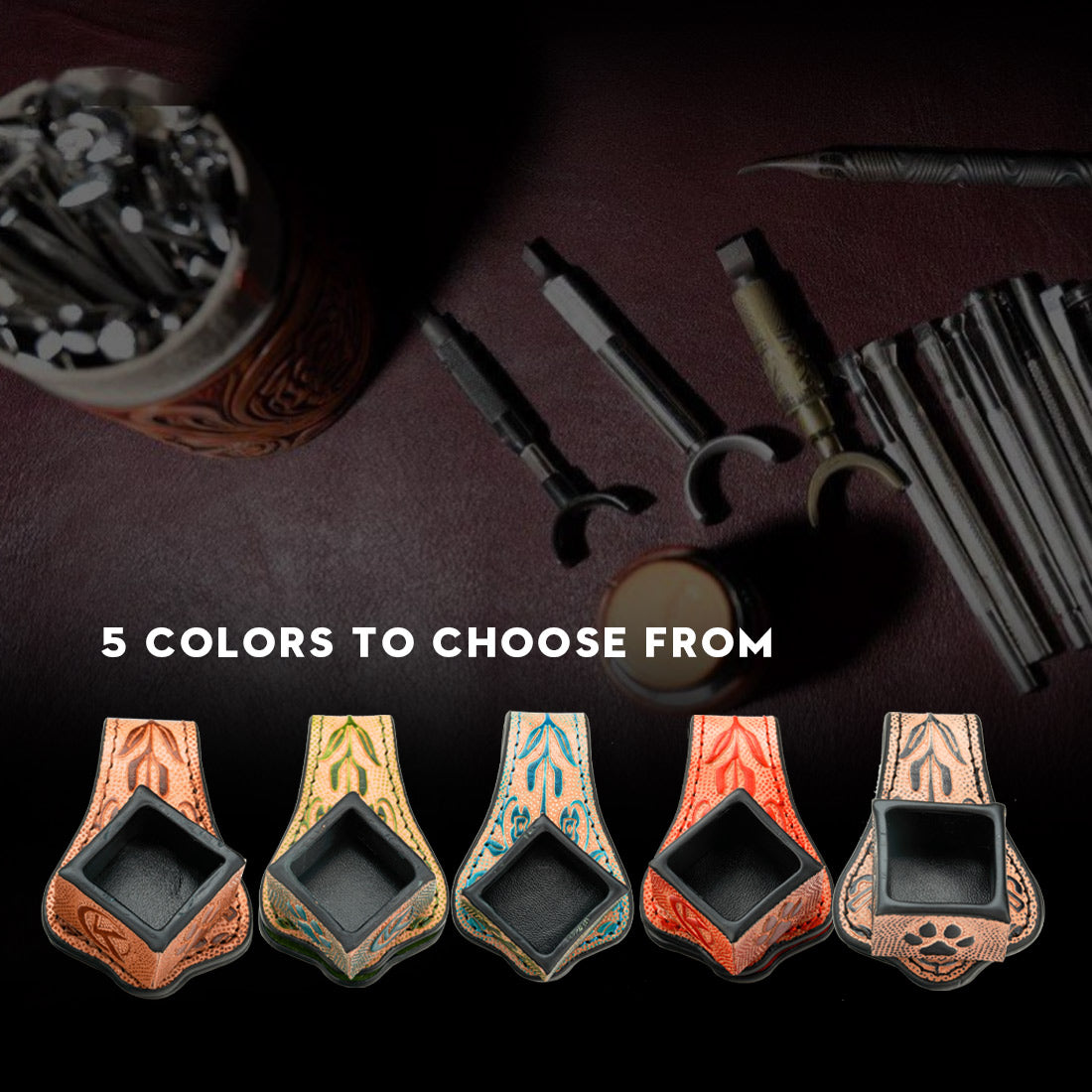 Single Square Vegetable Tanned Leather Chalk Box