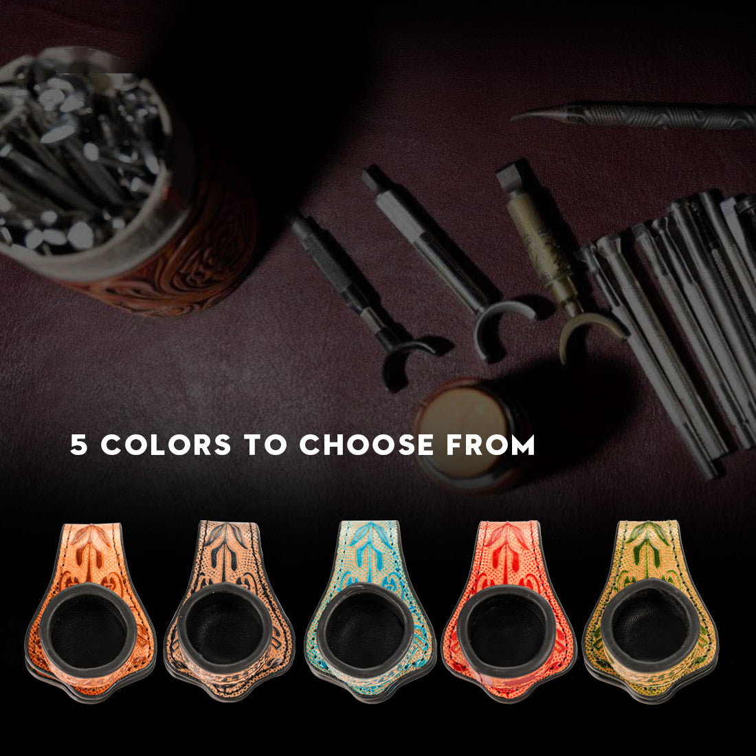 Single Round Vegetable Tanned Leather Chalk Box