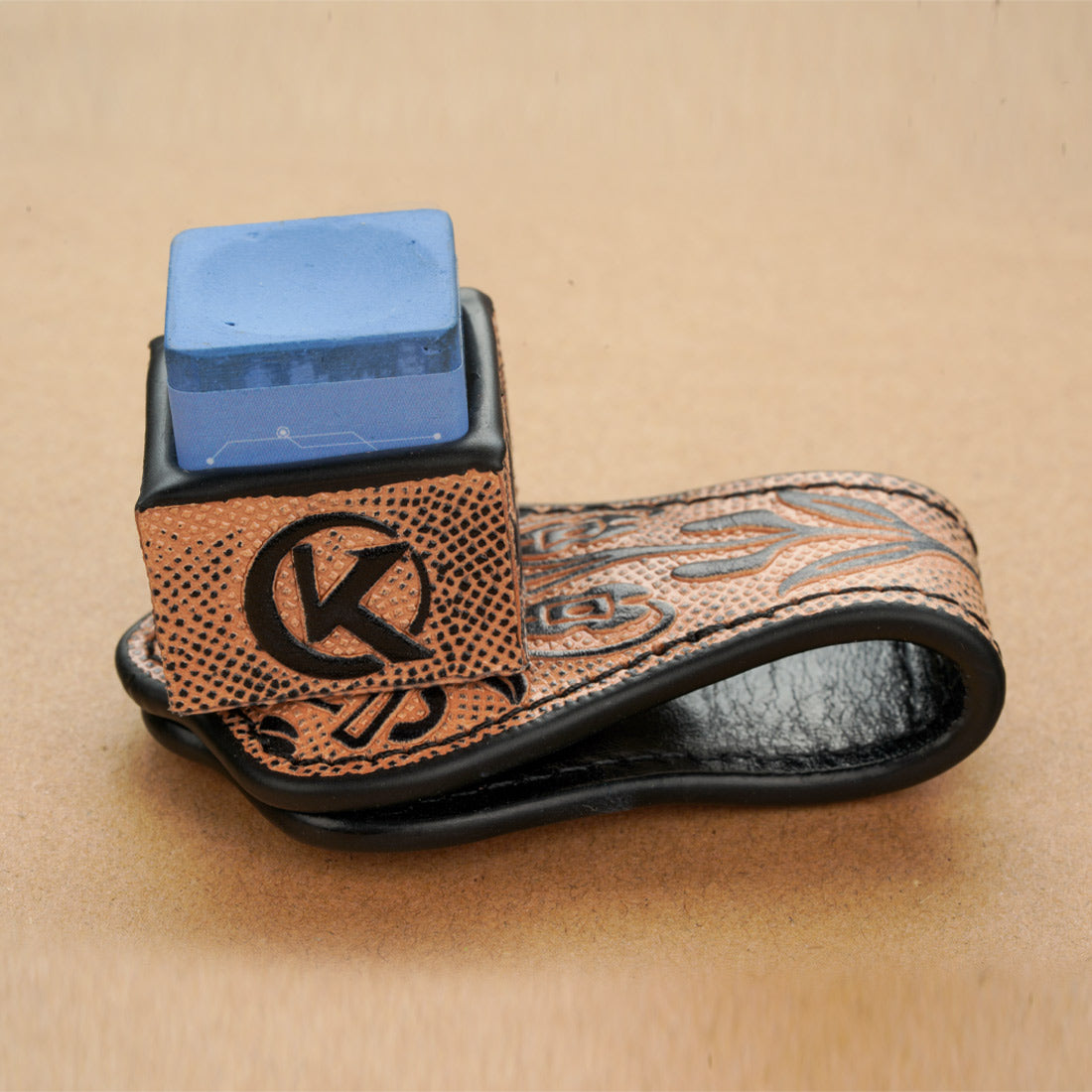 Single Square Vegetable Tanned Leather Chalk Box