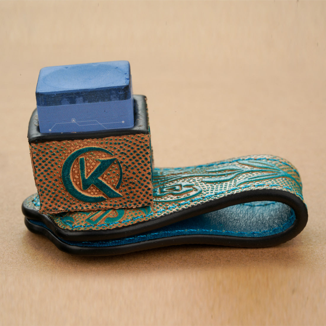 Single Square Vegetable Tanned Leather Chalk Box