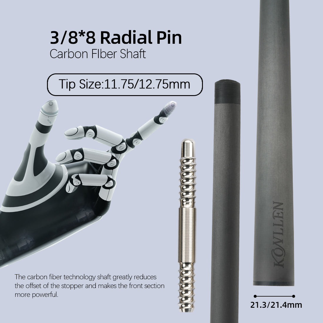 Single Pool Shaft - Radial Pin - 10.75mm/12.75mm