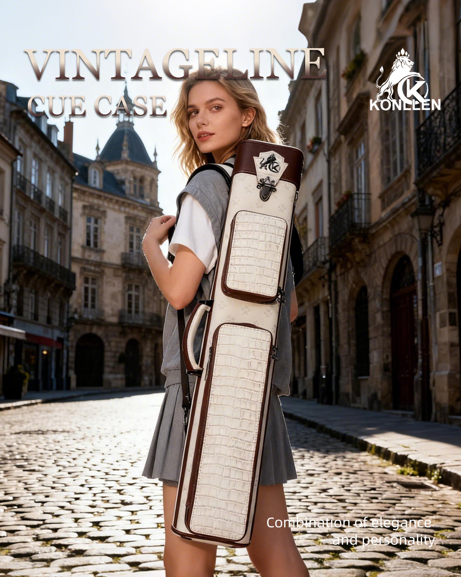 VintageLine Series 2x4 Pool Cue Case – 2 Butts & 4 Shafts