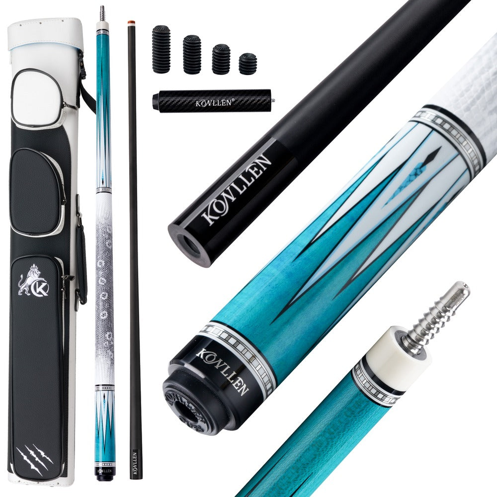 KONLLEN AMGシリーズ プールキュー 74cm Konllen Spectra Series – Glacier White / Lake Blue Pool Cue – AK