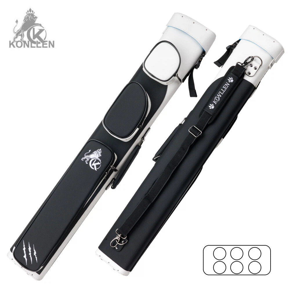 KONLLEN Cowhide Hard Case - 2 Butts x 4 Shafts - Black