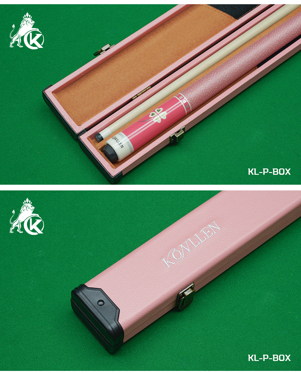 PU pink hard wooden box - 1 Butt x 1 Shaft