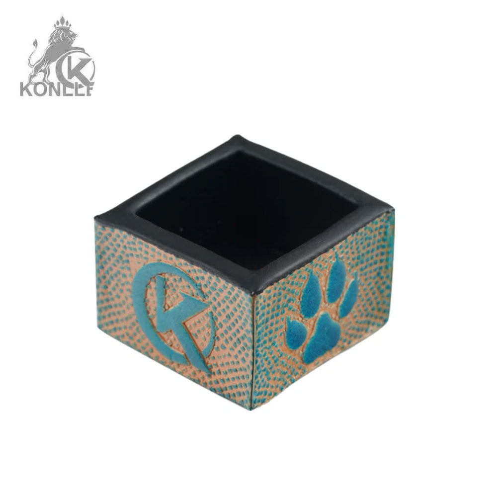 KONLLEN Single Square Vegetable Tanned Leather Chalk Box