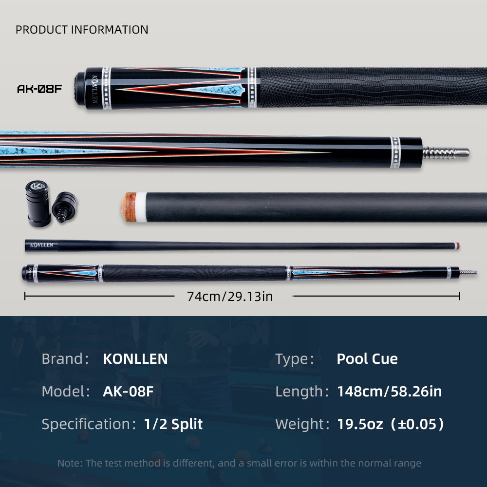 Konllen Spectra Series – Midnight Black / Celestial Blue Pool Cue