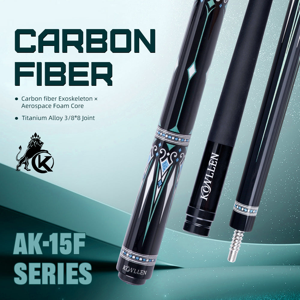 Konllen Kaleidoscope Series – Glacier / No Wrap Pool Cue – AK-15WBF
