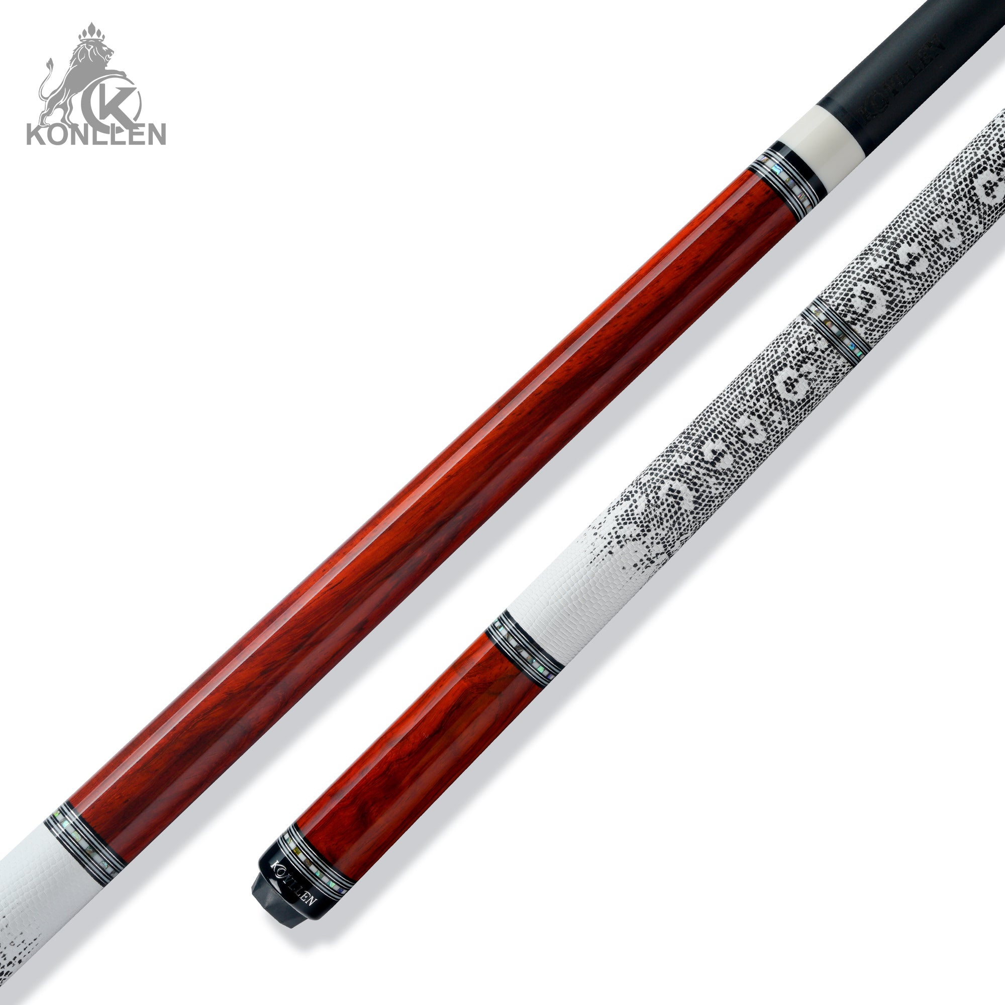 KONLLEN AXA-R2F Low Deflection Pool Cue Redrose Wood Handmade Inlay