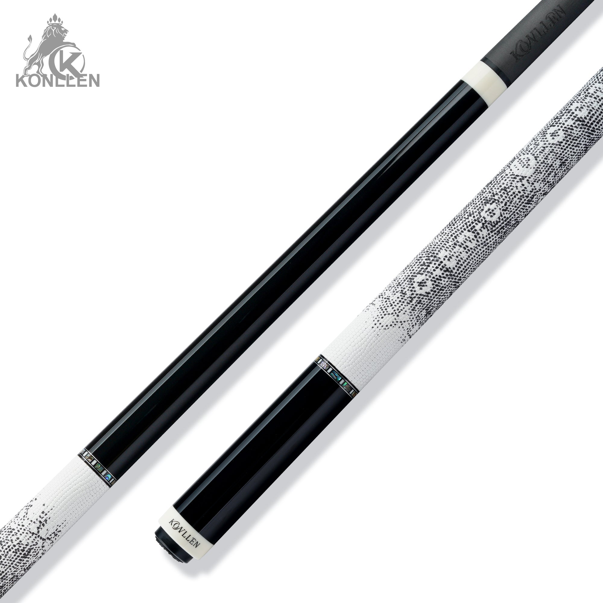Konllen 2.0 Series AK10-12WFA - Ebony Abalone Shell Inlaid Butt - Lizard Grain Cowhide Wrap - 11.8mm / 12.5mm
