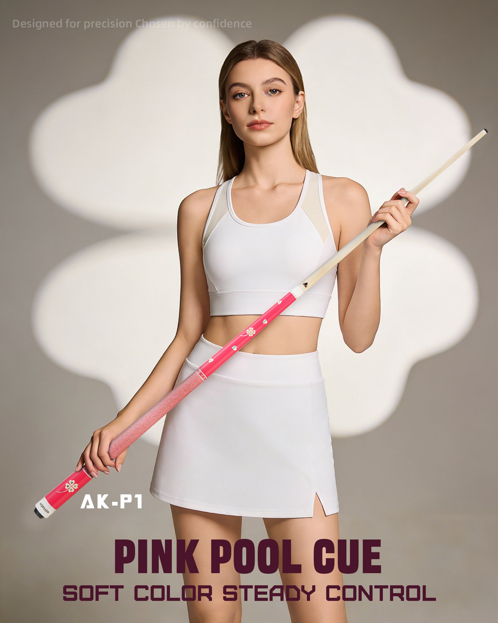 Konllen Blossom Series – Clover / Irish Linen Wrapped Grip Pool Cue – AK-P1