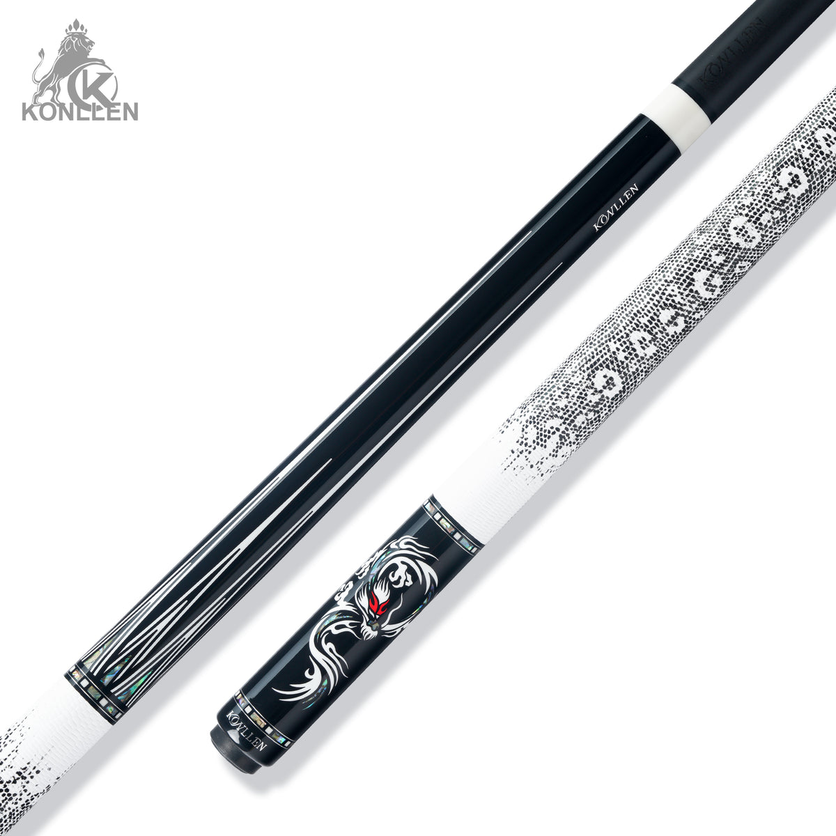 KONLLEN AING-1 Carbon-Poolqueue – Handgefertigt Mit Drachen-Intarsien Aus Perlmutt, Ebenholzgriff, 12,4 Mm Lederplatine, 3/8“-Gewinde, Inkl. Verlängerung & Case KONLLEN AING-1 Carbon-Poolqueue – Handgefertigt Mit Drachen-Intarsien Aus Perlmutt, Ebenholzgriff, 12,4 Mm Lederplatine, 3/8“-Gewinde, Inkl. Verlängerung & Case