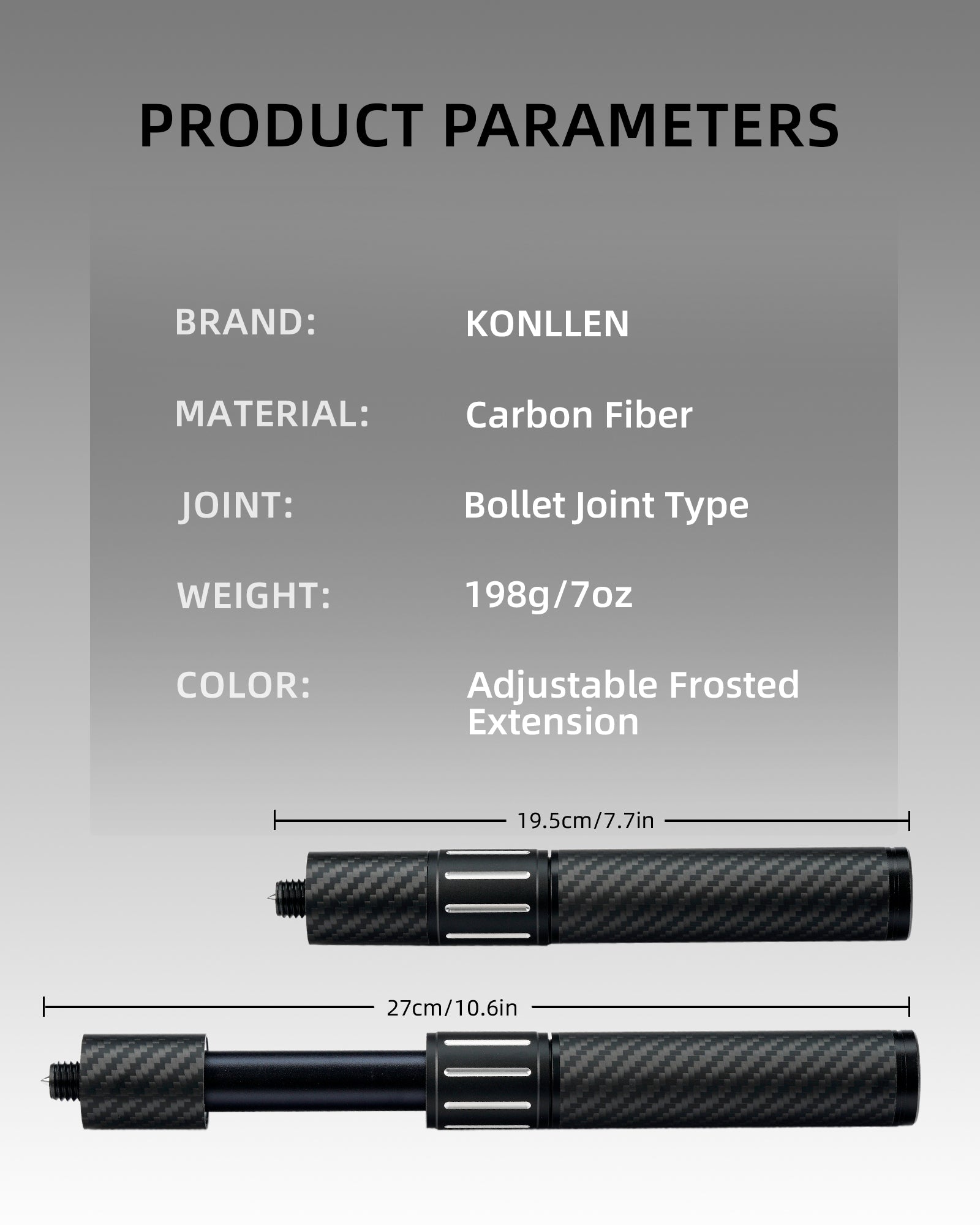 Matte Retractable Extension Bullet Joint