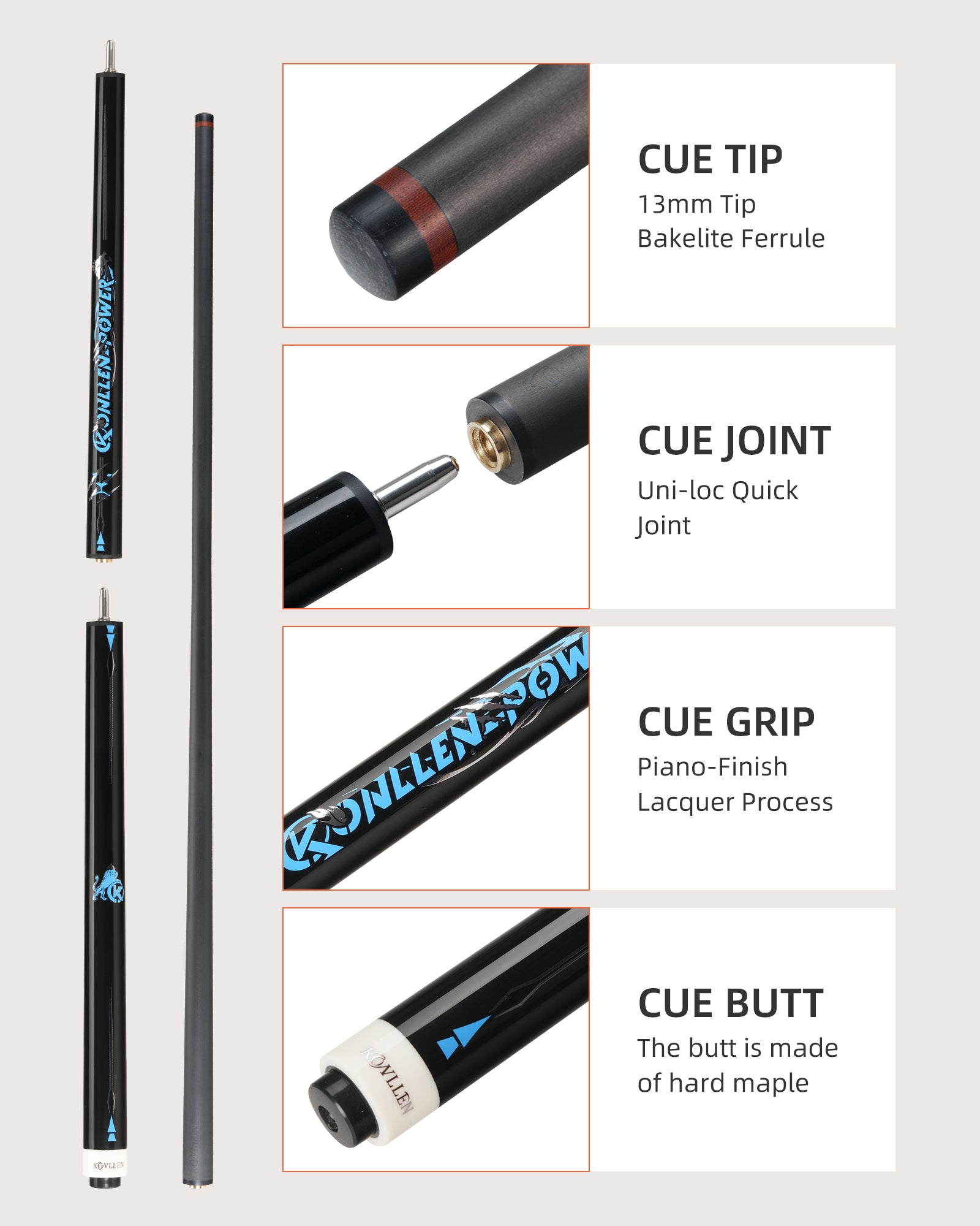 Konllen AK-BJ1 Break Jump Cue