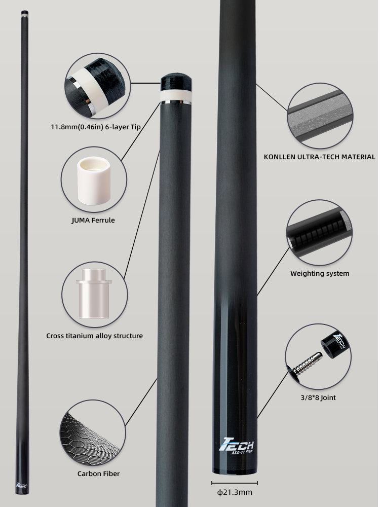 Single Pool Shaft - Radial Pin - 11.8mm
