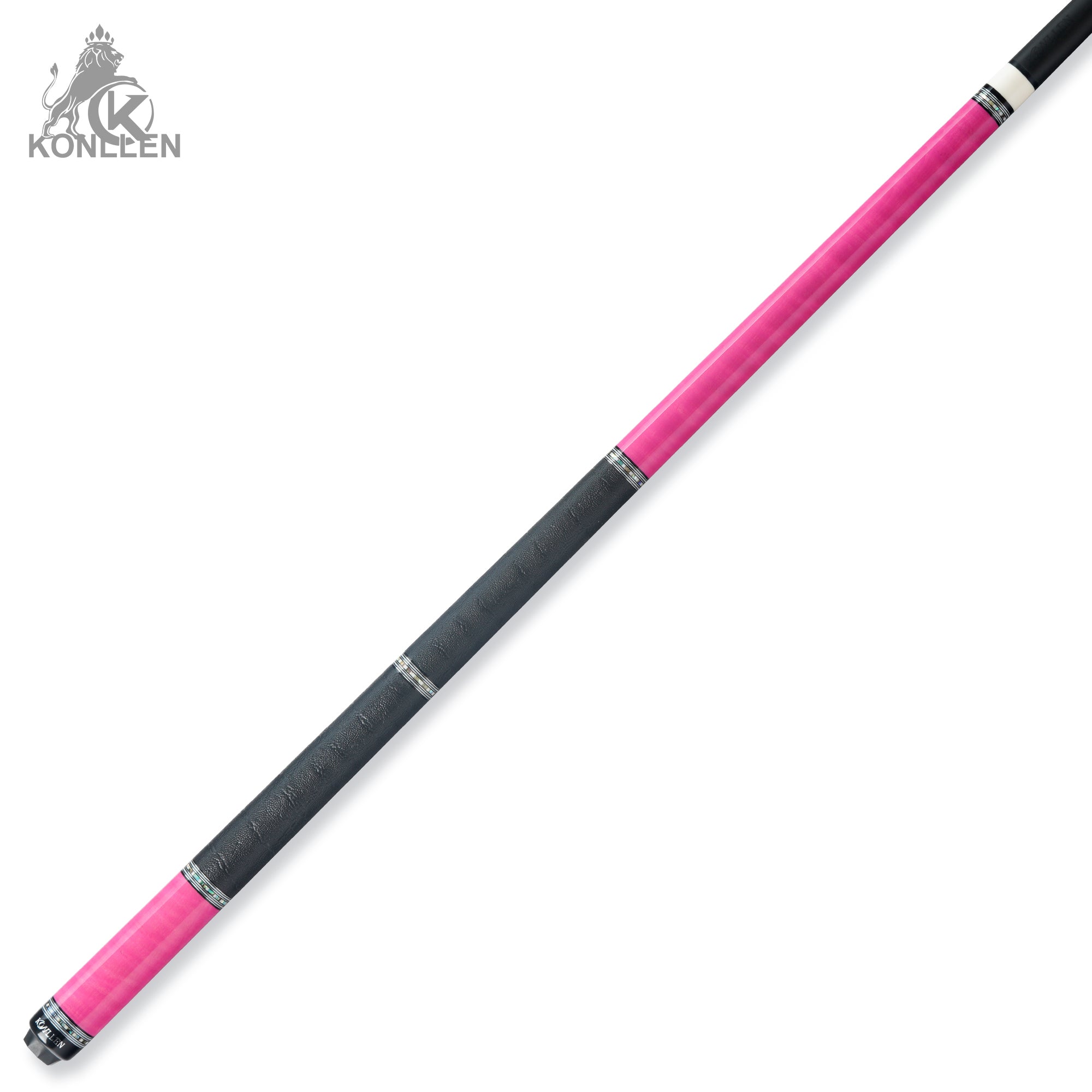 KONLLEN AXA-H1F Low Deflection Pool Cue Pink-Dyed Tigerwood Handmade Inlay