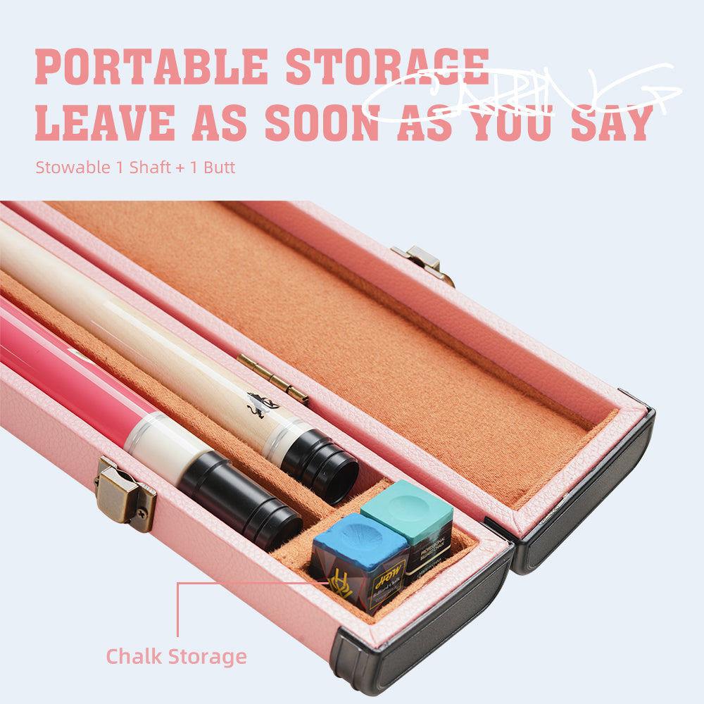 PU pink hard wooden box - 1 Butt x 1 Shaft