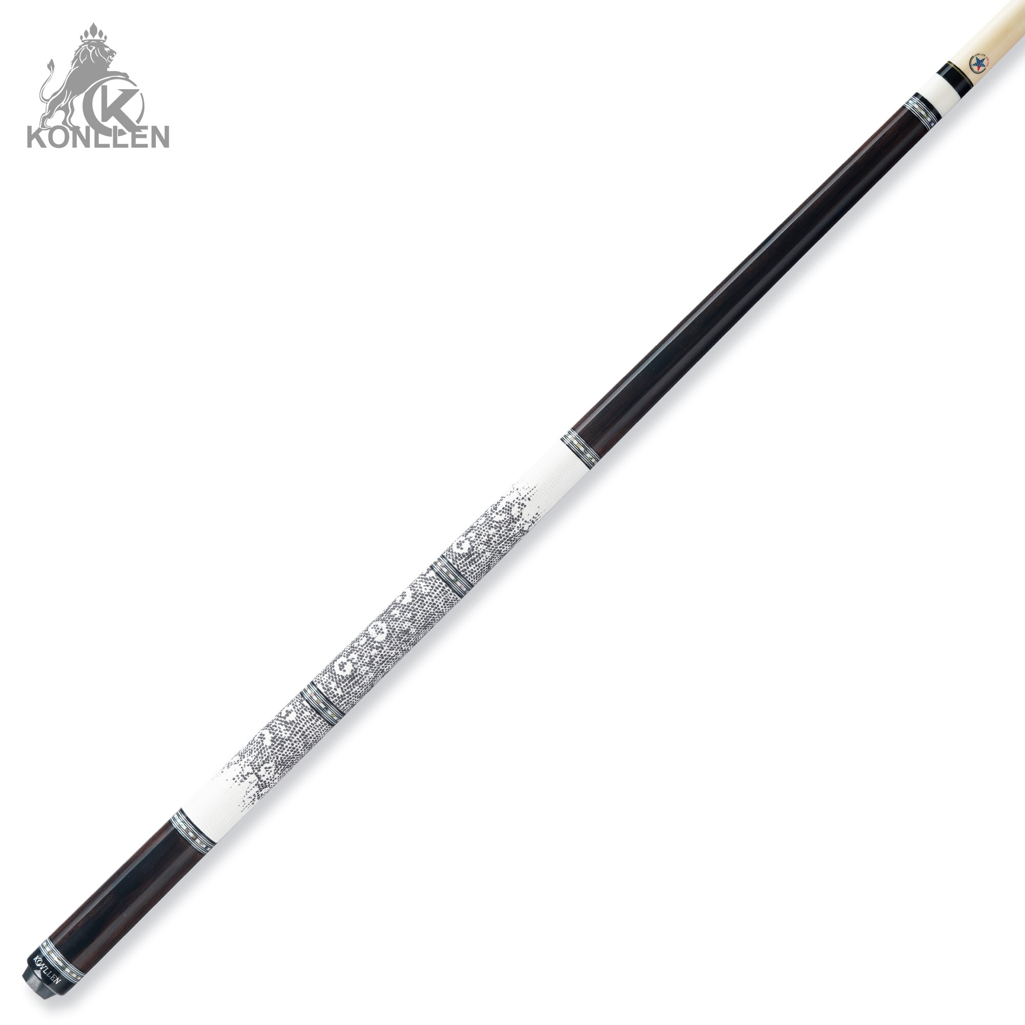 KONLLEN AXA-K2F Low Deflection Pool Cue Ebony Handmade Inlay