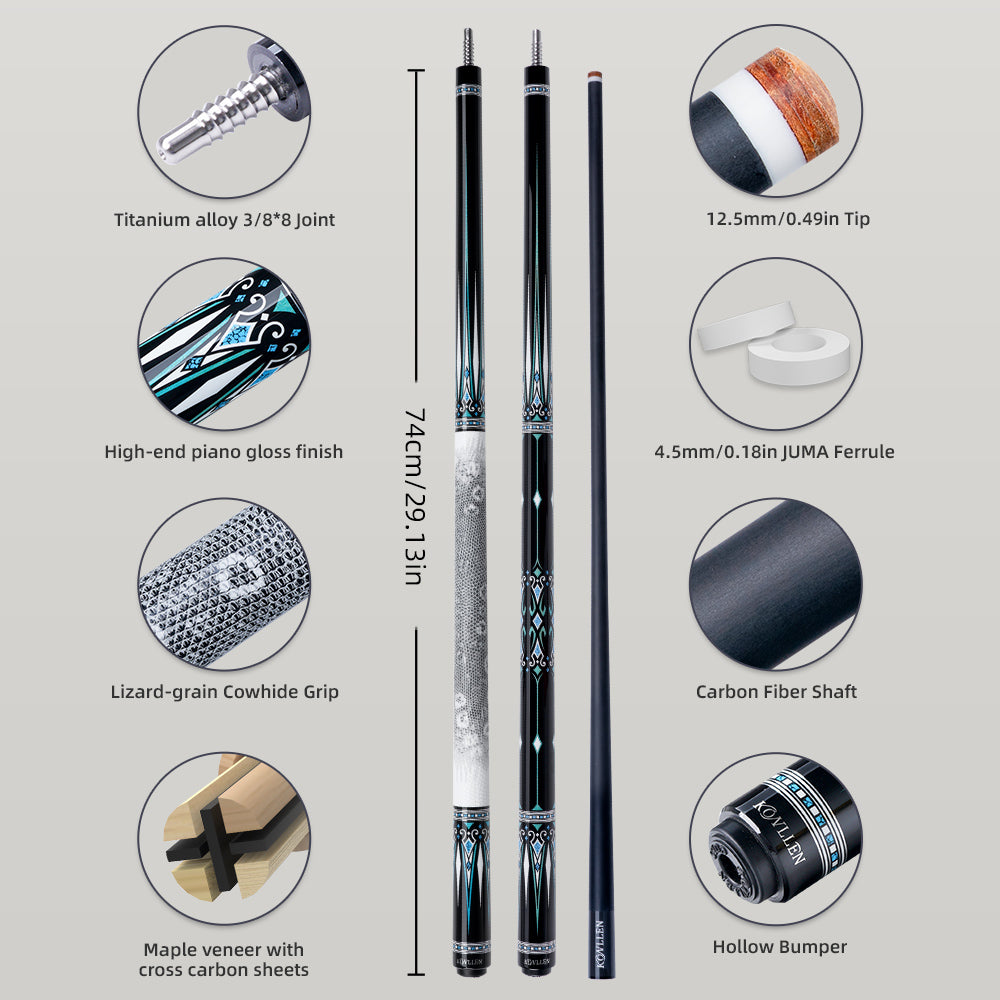 Konllen Kaleidoscope Series – Glacier / Lizard-grain Cowhide Grip