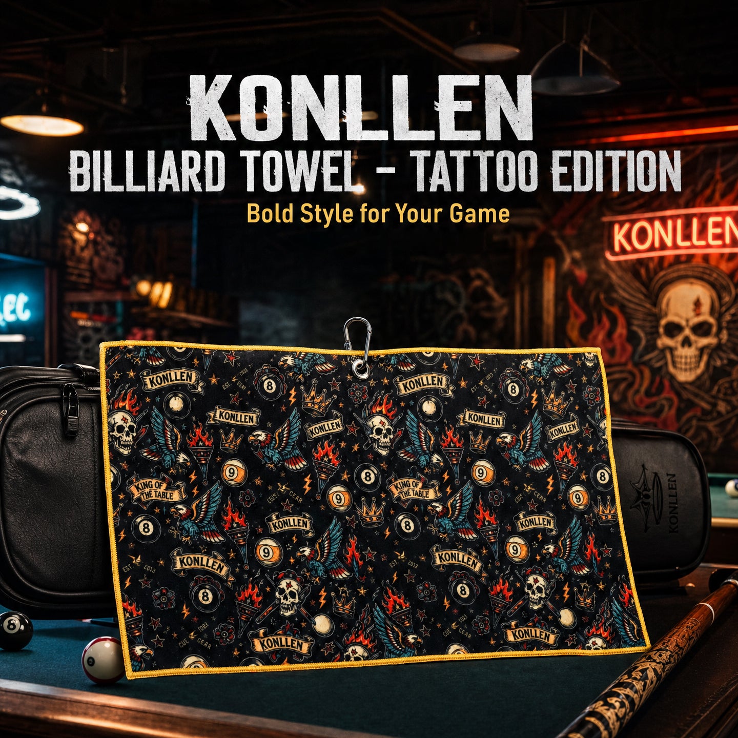 Konllen Billiards Cue Clean Towel Patterns