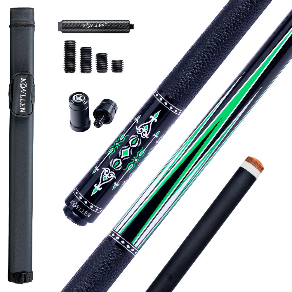 KONLLEN AMGシリーズ プールキュー 74cm Konllen Spectra Series – Midnight Black / Granny Smith Pool Cue