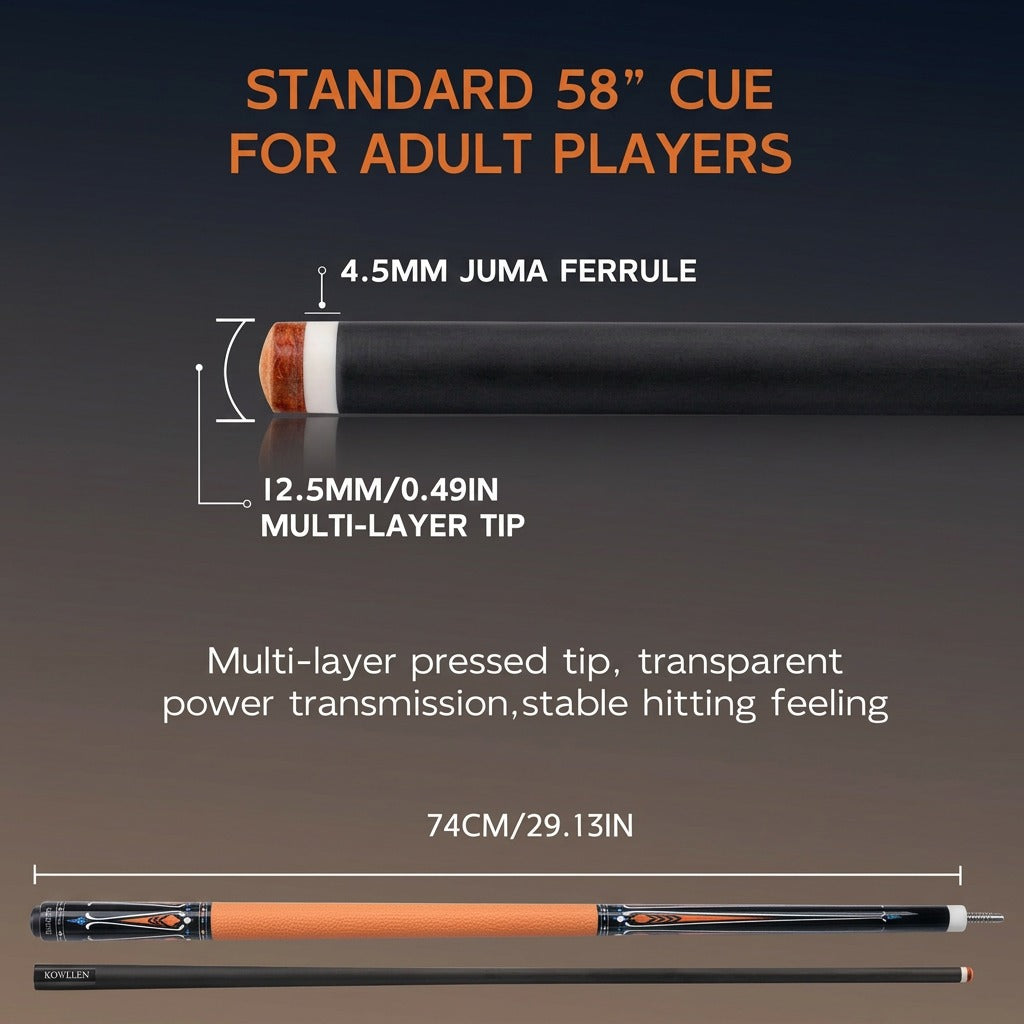 Konllen Spectra Series – Amber Yellow Pool Cue – AK-09F - 12.5mm