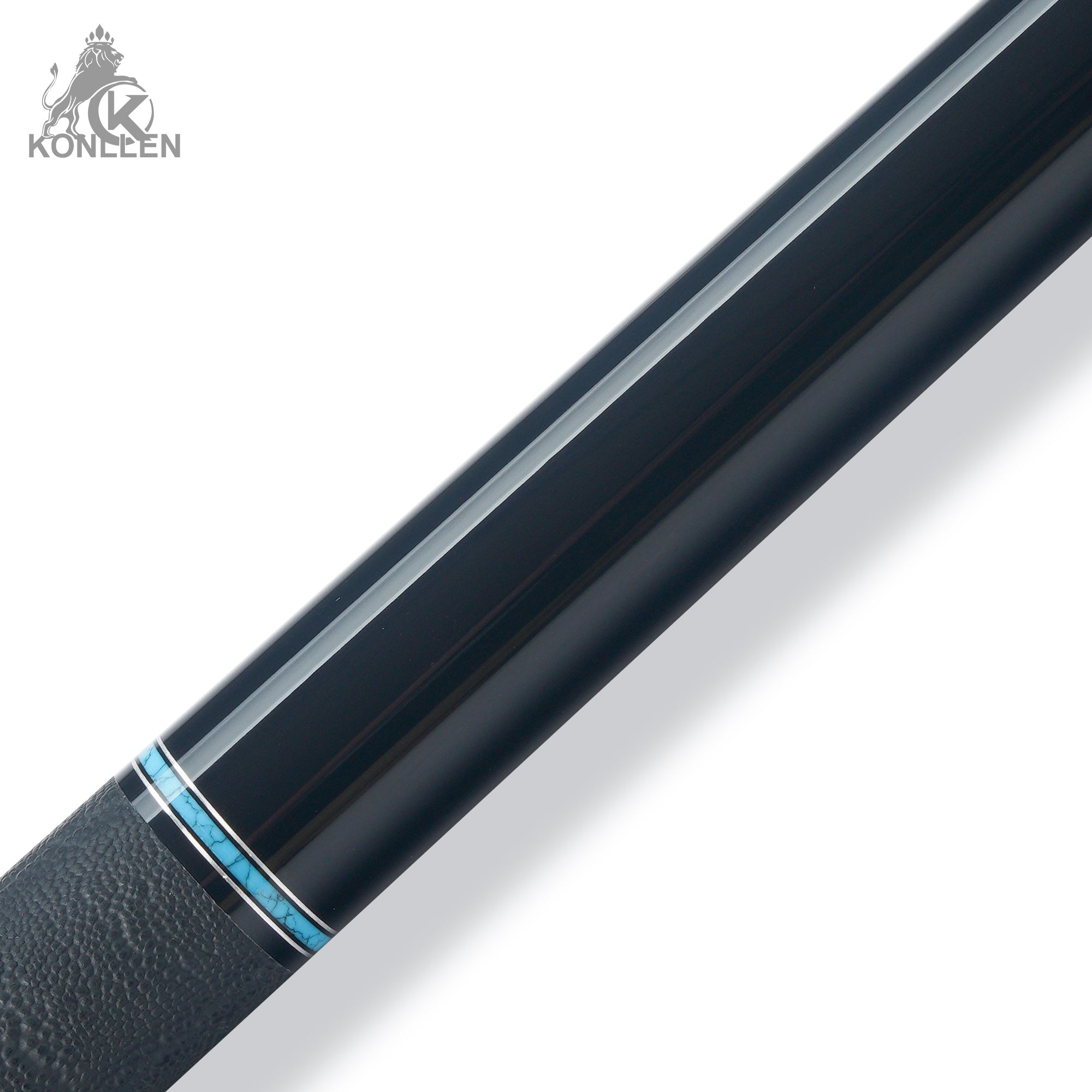 KONLLEN BK75-12Fe Low Deflection Carbon Fiber Pool Cue Ebony Handmade Inlay - Elephant Ear Pattern